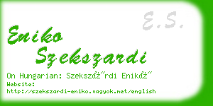 eniko szekszardi business card